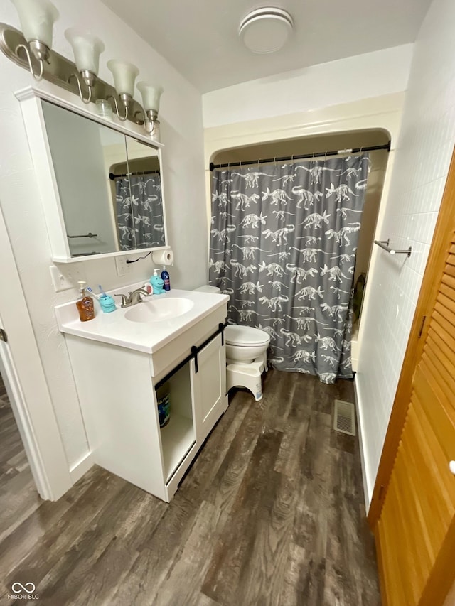 6593 N 800 W, Elwood, IN 46036 - bathroom featuring wood finished floors, vanity, and toilet