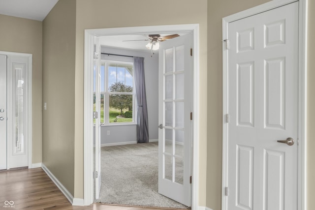 9018 E Gayle Dr, Morgantown, IN 46160 - foyer featuring ceiling fan and baseboards