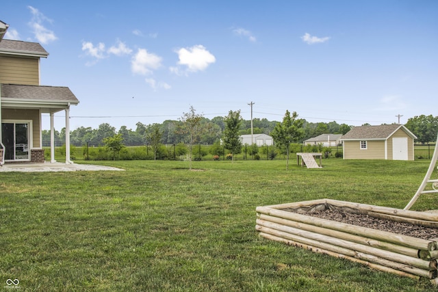 9018 E Gayle Dr, Morgantown, IN 46160 - view of yard featuring a patio and a shed
