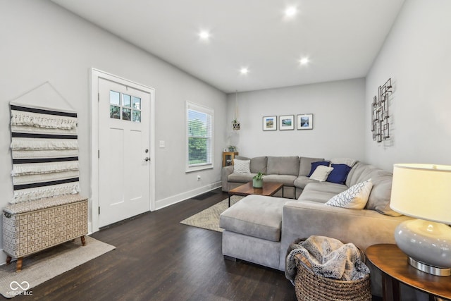 923 42nd St, Indianapolis, IN 46205 - living area with wood finished floors and recessed lighting