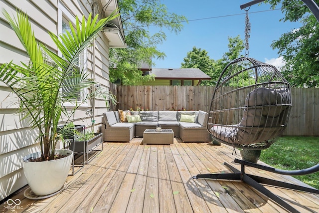 923 42nd St, Indianapolis, IN 46205 - wooden deck featuring an outdoor hangout area