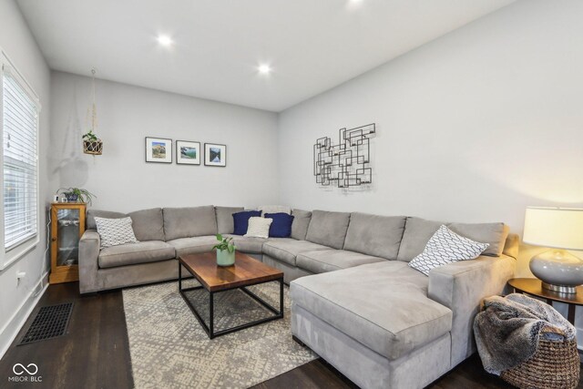 923 42nd St, Indianapolis, IN 46205 - living area with wood finished floors and recessed lighting