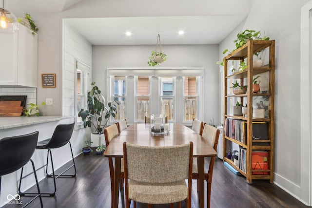 923 42nd St, Indianapolis, IN 46205 - dining area featuring dark wood-style floors and recessed lighting
