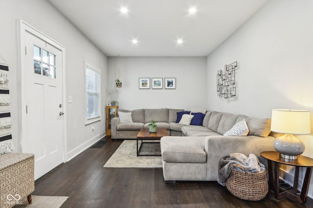 923 42nd St, Indianapolis, IN 46205 - living room featuring recessed lighting and wood finished floors