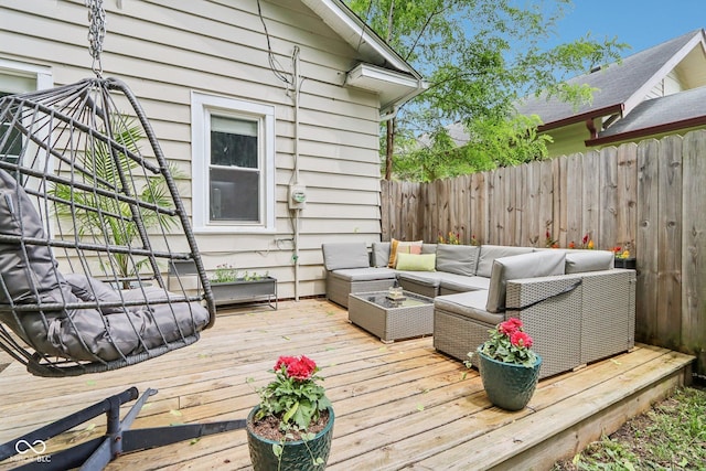 923 42nd St, Indianapolis, IN 46205 - wooden terrace with an outdoor living space