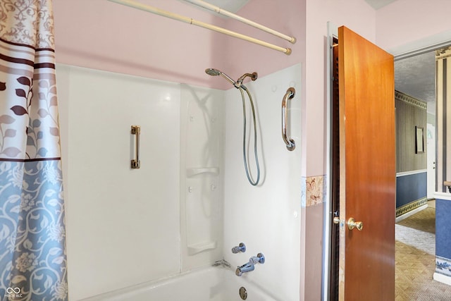 101 Heiny Rd, Indianapolis, IN 46217 - bathroom featuring shower / bath combo with shower curtain