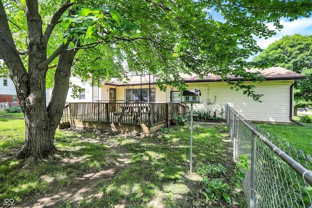 101 Heiny Rd, Indianapolis, IN 46217 - rear view of house featuring a wooden deck
