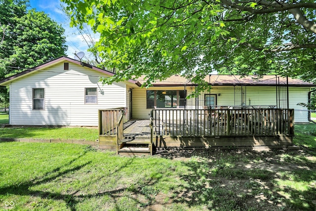 101 Heiny Rd, Indianapolis, IN 46217 - rear view of house featuring a wooden deck