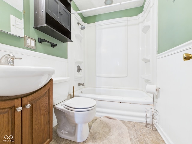 619 Belzer Dr, Anderson, IN 46011 - full bath featuring vanity, toilet, and shower / washtub combination