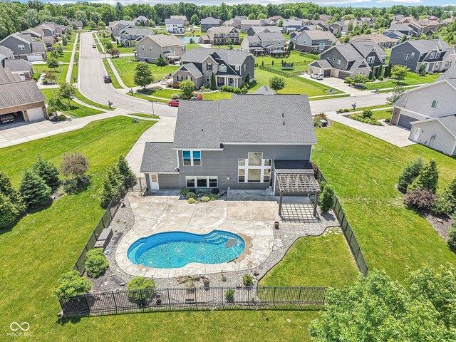 644 Ridge Gate Dr, Brownsburg, IN 46112 - aerial perspective of suburban area with a pool area