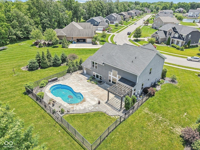 644 Ridge Gate Dr, Brownsburg, IN 46112 - aerial perspective of suburban area featuring a pool area