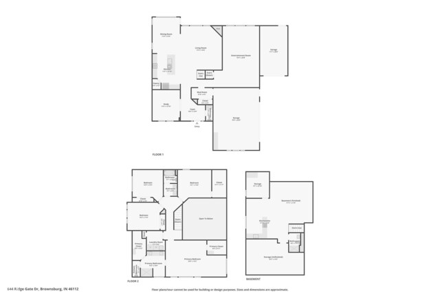 644 Ridge Gate Dr, Brownsburg, IN 46112 - home floor plan