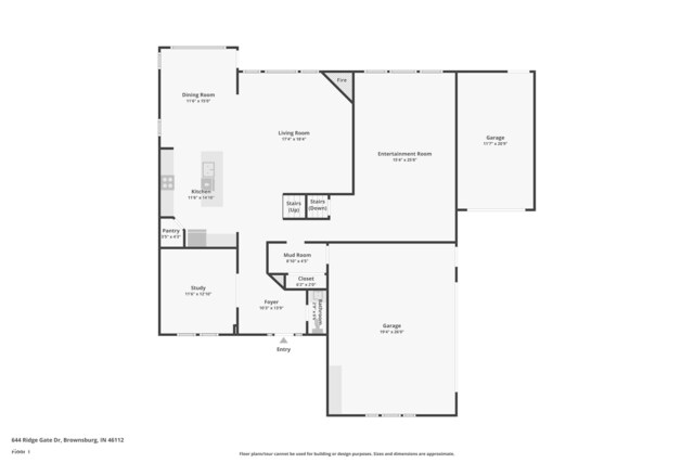 644 Ridge Gate Dr, Brownsburg, IN 46112 - room layout