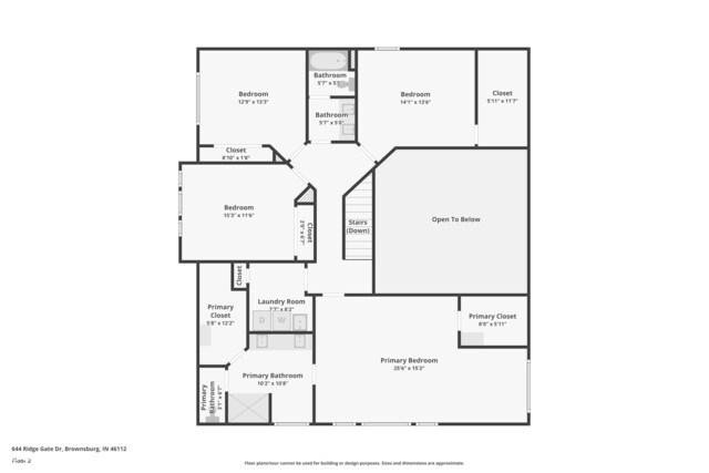644 Ridge Gate Dr, Brownsburg, IN 46112 - home floor plan