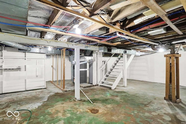 2015 S Hackley St, Muncie, IN 47302 - unfinished basement featuring stairs