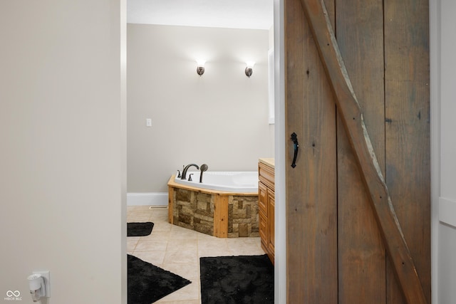 435 Cedar View Ln, Bedford, IN 47421 - full bathroom with a garden tub, tile patterned floors, and baseboards