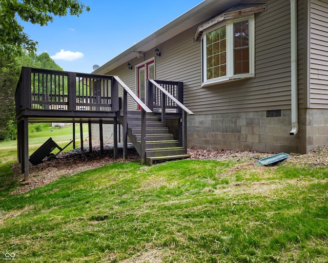 435 Cedar View Ln, Bedford, IN 47421 - entrance to property featuring a deck and a yard