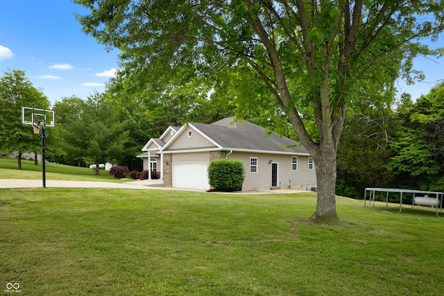 435 Cedar View Ln, Bedford, IN 47421 - view of front of home featuring a front lawn, an attached garage, and driveway
