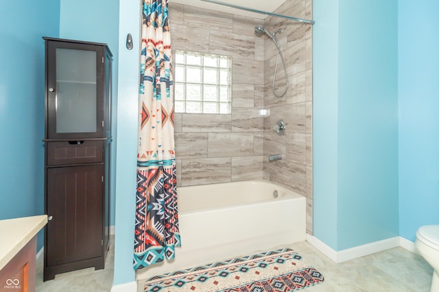 1310 N Cherry St, Rushville, IN 46173 - bathroom featuring shower / bathtub combination with curtain and vanity