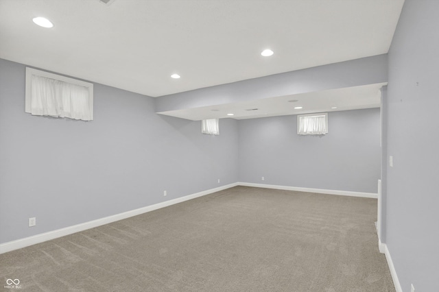 1410 Shadow Ct, Zionsville, IN 46077 - finished below grade area with carpet floors and recessed lighting