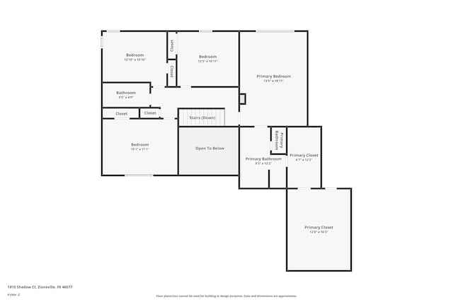 1410 Shadow Ct, Zionsville, IN 46077 - view of room layout