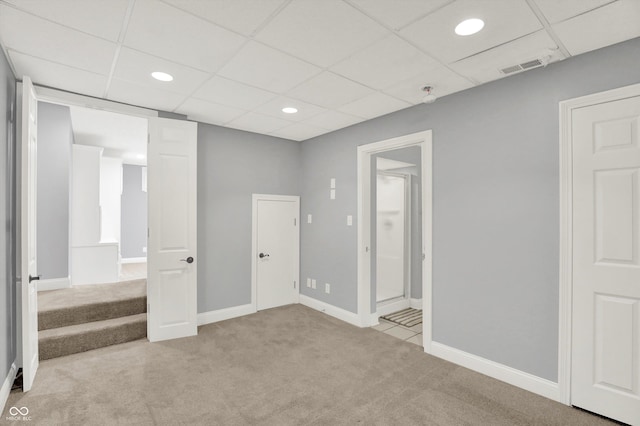 1410 Shadow Ct, Zionsville, IN 46077 - unfurnished bedroom with carpet floors, recessed lighting, and a drop ceiling