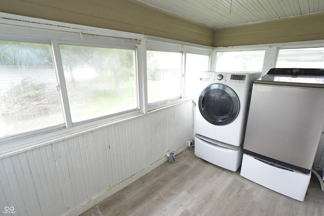 364 S Cole St, Indianapolis, IN 46241 - washroom with separate washer and dryer and light wood-type flooring