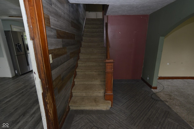 364 S Cole St, Indianapolis, IN 46241 - stairs with carpet, arched walkways, and baseboards