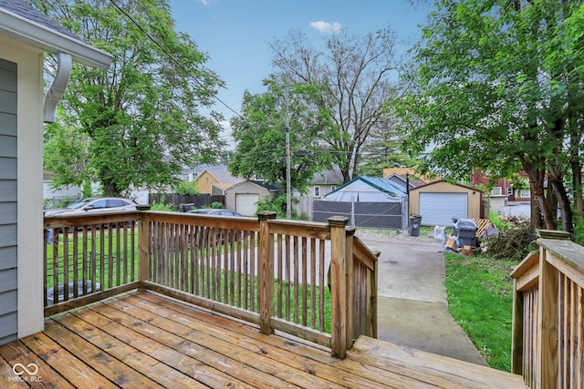 617 N Dearborn St, Indianapolis, IN 46201 - wooden terrace featuring a residential view, an outdoor structure, and grilling area