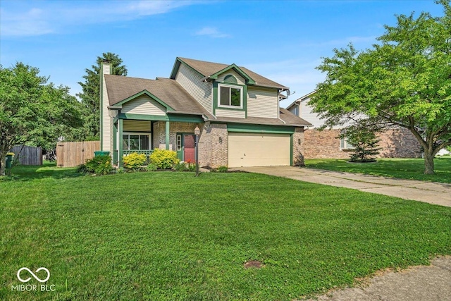 8908 Sunningdale Blvd, Indianapolis, IN 46234 - view of front of property with a garage, driveway, a chimney, and brick siding