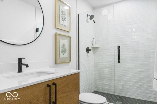 420 Monon Wy Dr, Carmel, IN 46032 - bathroom with vanity, toilet, and a stall shower