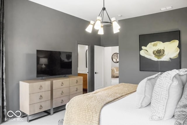 420 Monon Wy Dr, Carmel, IN 46032 - bedroom featuring a chandelier