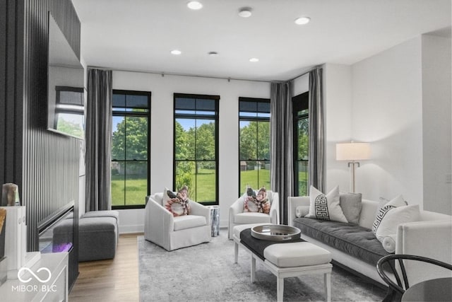 420 Monon Wy Dr, Carmel, IN 46032 - living area with healthy amount of natural light, recessed lighting, and wood finished floors