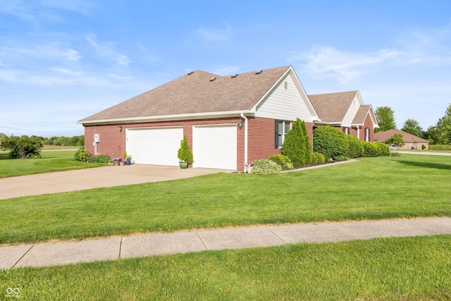 1607 Michelle Mnr, Danville, IN 46122 - view of property exterior featuring brick siding, a garage, concrete driveway, and a yard