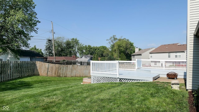 3959 Towhees Dr, Indianapolis, IN 46237 - view of yard featuring a deck