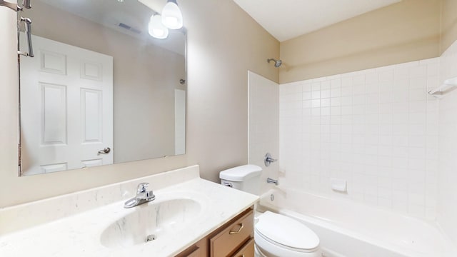 3959 Towhees Dr, Indianapolis, IN 46237 - full bathroom featuring toilet, vanity, and shower / bathtub combination