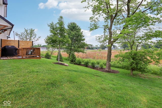 17551 Gruner Way, Westfield, IN 46062 - view of grassy yard with a deck