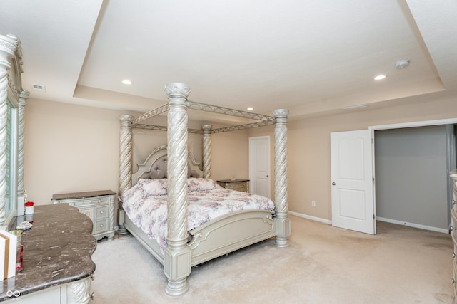 1661 Devonshire Ave, Avon, IN 46123 - bedroom featuring light carpet, baseboards, a raised ceiling, and recessed lighting