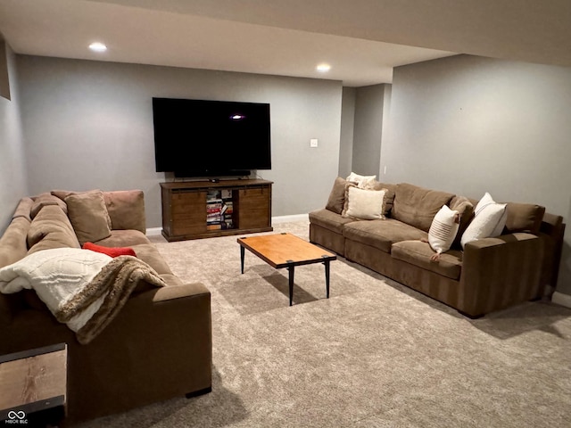 6862 Riverside Way, Fishers, IN 46038 - carpeted living area with recessed lighting and baseboards