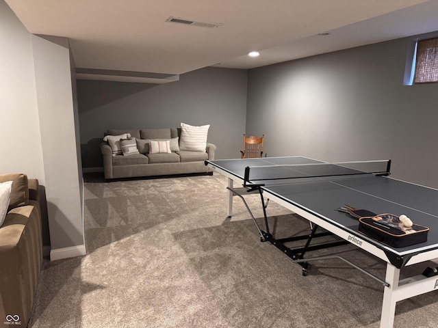6862 Riverside Way, Fishers, IN 46038 - rec room featuring carpet floors, recessed lighting, and baseboards