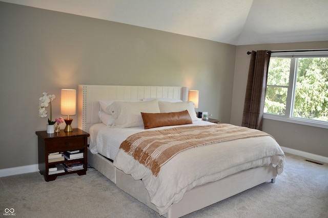 6862 Riverside Way, Fishers, IN 46038 - bedroom featuring light colored carpet, baseboards, and lofted ceiling