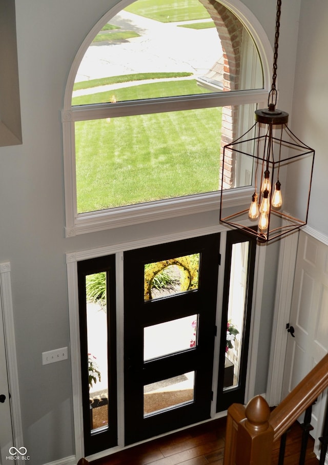 6862 Riverside Way, Fishers, IN 46038 - entrance foyer with a chandelier