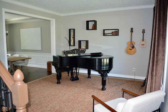 6862 Riverside Way, Fishers, IN 46038 - living area with crown molding, wood finished floors, and wainscoting