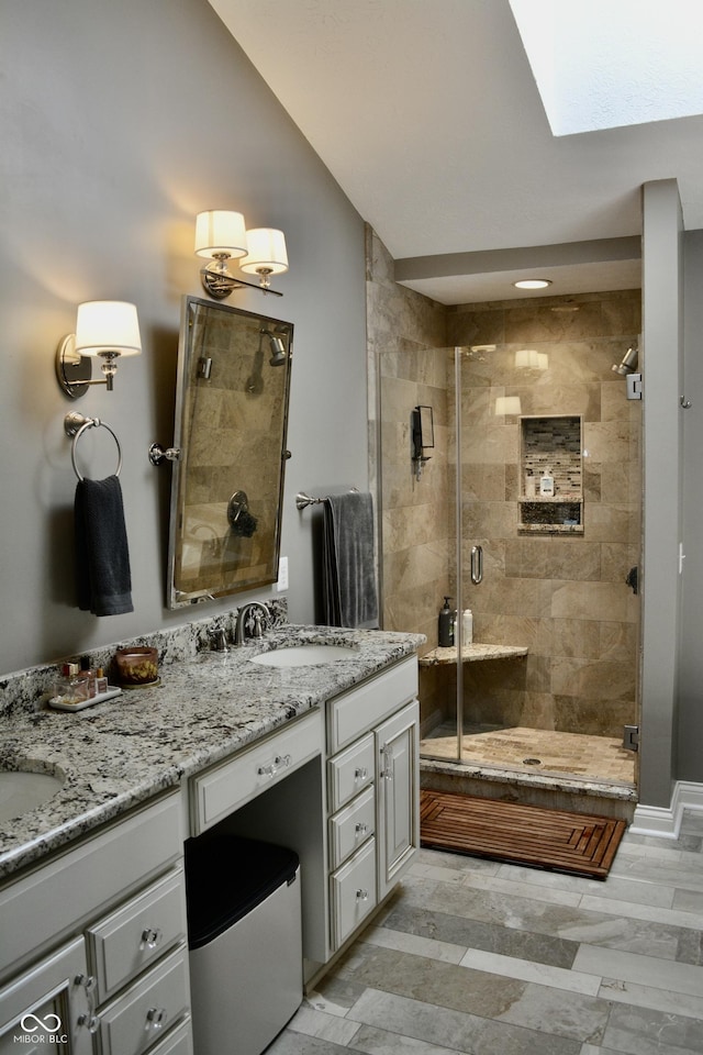 6862 Riverside Way, Fishers, IN 46038 - full bath featuring a shower stall and double vanity