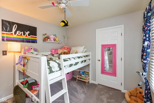 3713 Coventry Way, Carmel, IN 46033 - bedroom featuring carpet flooring, baseboards, and ceiling fan