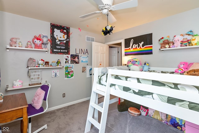 3713 Coventry Way, Carmel, IN 46033 - carpeted bedroom with baseboards and a ceiling fan