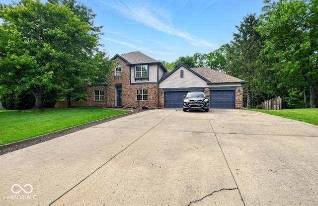 6396 Granny Smith Ln, Avon, IN 46123 - traditional home with brick siding, an attached garage, and driveway