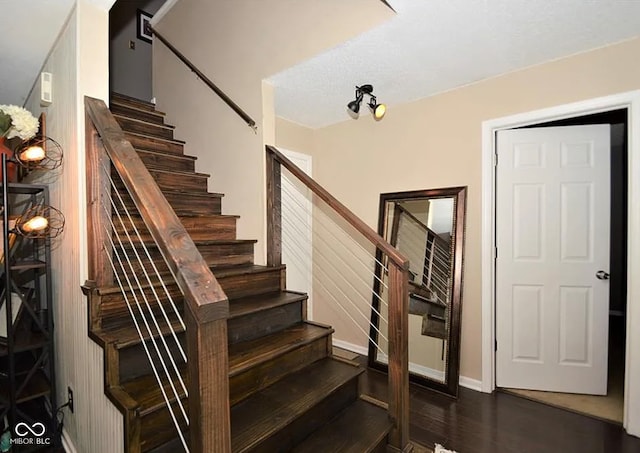 2210 Bridlewood Dr, Franklin, IN 46131 - stairway with wood finished floors and baseboards