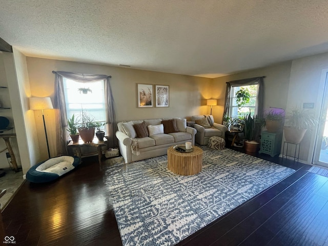 2210 Bridlewood Dr, Franklin, IN 46131 - living room with hardwood / wood-style floors and a textured ceiling