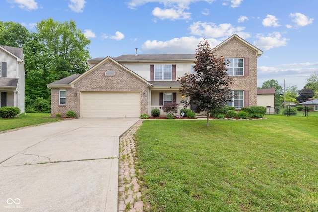 5852 Long Ridge Pl, Indianapolis, IN 46221 - traditional home with brick siding, driveway, and a garage